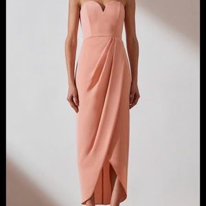 NWT Shona Joy Bustier Draped Maxi Dress